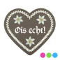 Preview: "Ois echt-Anstecker in Lebkuchen-Optik - erhältlich bei Glubbal.shop"